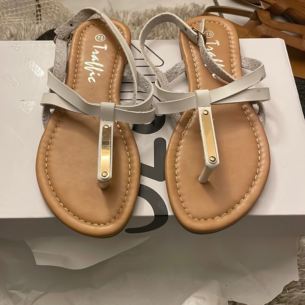 White and Gold Women’s Sandals